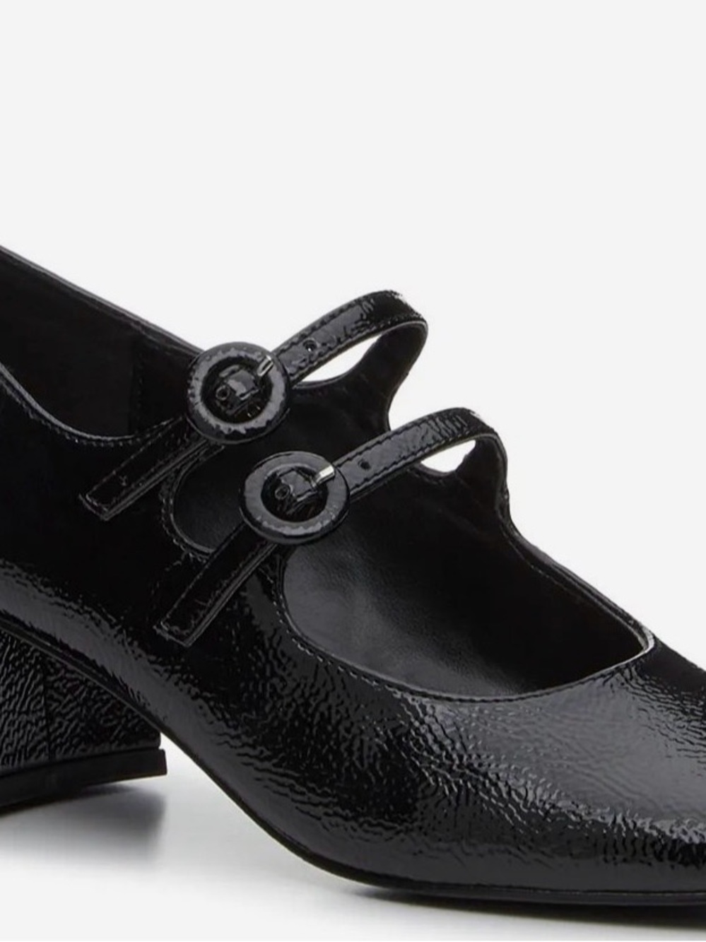 Steve Madden Black Patent Double-Strap Mary Jane Heels